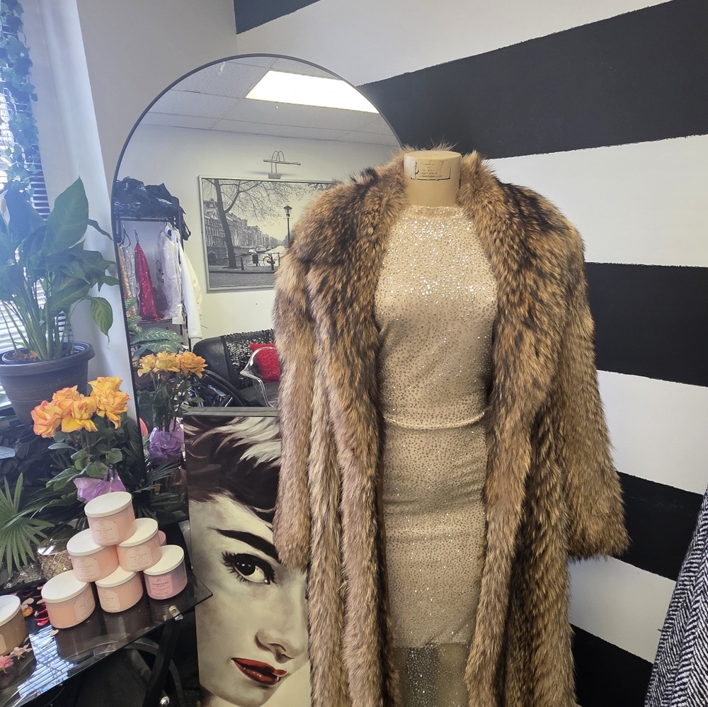 Vintage REAL Raccoon Fur Full-Length Coat | Old Money Glamour | Luxury